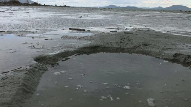 Erős északnyugati szél fújja vissza a vizet a kiszáradt mederbe