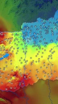 Beragadt a hűvös, nedves levegő északon, látvány kontraszt alakult ki