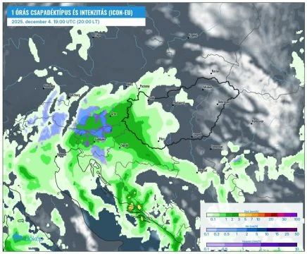 Így érkezik a mediterrán ciklon csapadékzónája