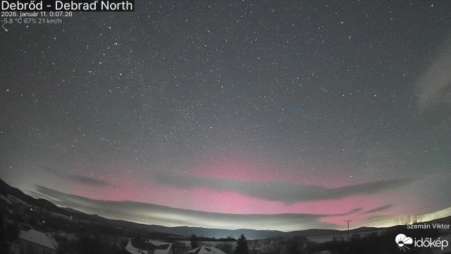 2026 első sarki fénye Debrődről