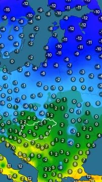 Fagyos légtömeg érte el a Kárpát-medencét