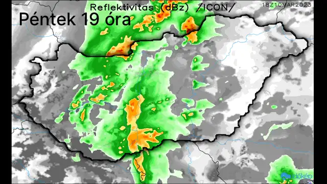 Zivatarok előzhetik meg a hidegfrontot pénteken