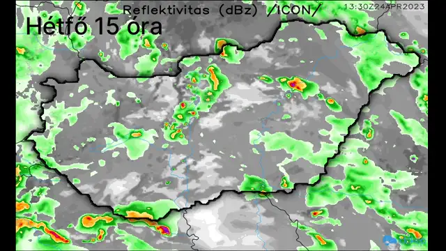 Hétfői záporok, zivatarok érkezése a fronttal