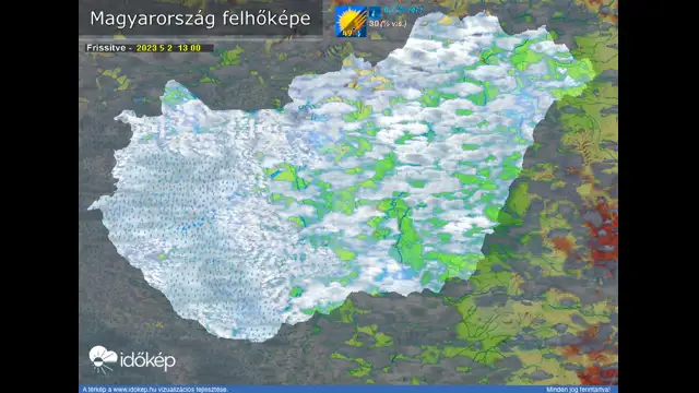 Felhős, esős Dunántúl, naposabb kelet