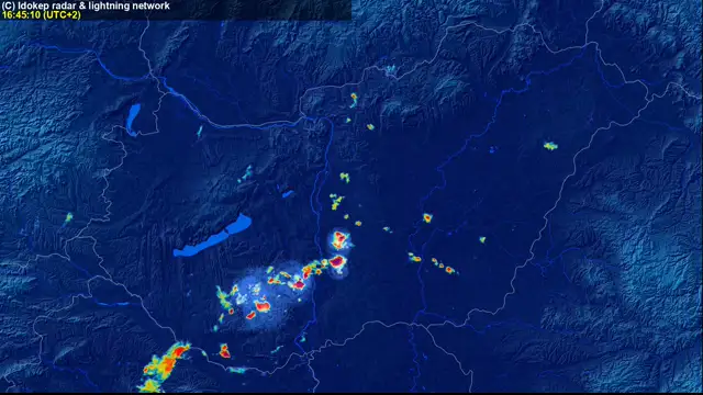 Felhőszakadást, jégesőt okozó zivatarok radarfelvételünkön