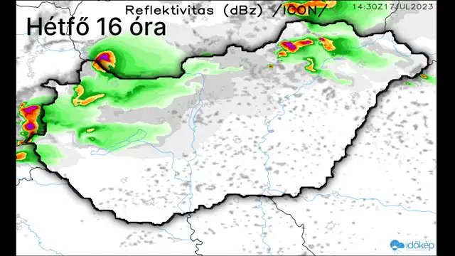 Hidegfront hoz zivatarokat hétfőn
