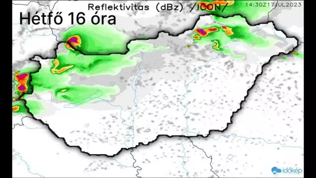 Hidegfront hoz zivatarokat hétfőn