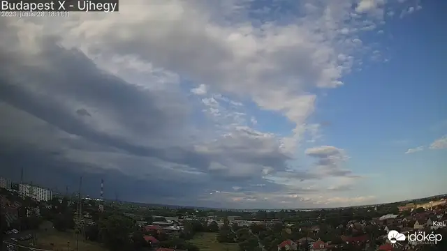 Peremfelhős rendszer a Dunakanyarban és Buadpesten