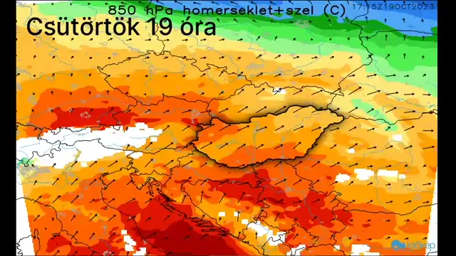 Így ömlik be a meleg levegő délről