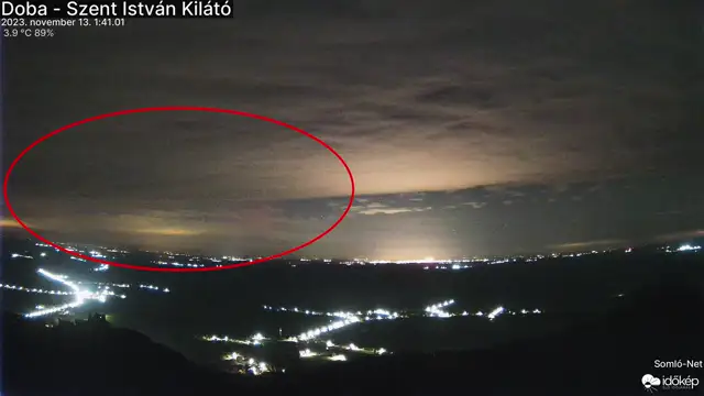 Halvány sarki fény tűnt fel éjjel