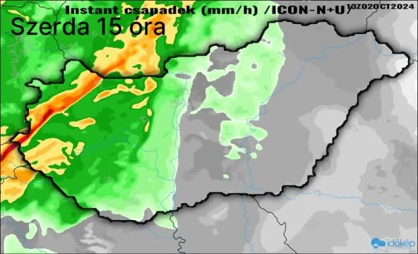 Így érkezik a csapadék első hulláma szerdán