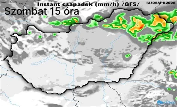 Záporokat, zivatarokat hoz a markáns hidegfront