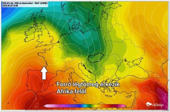 Érkezik az Afrikai meleg Nyugat-Európába