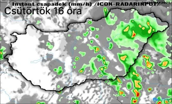 Hidegfront vonulása zivatarokkal