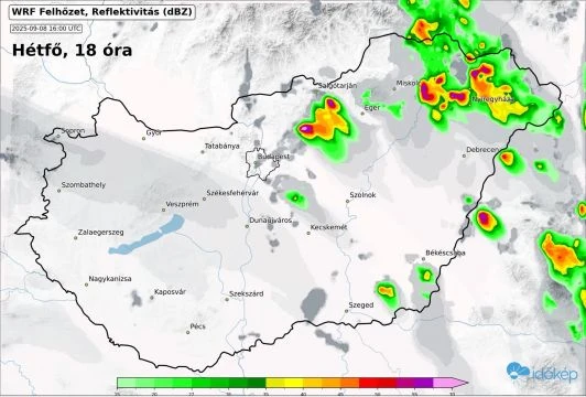 Magassági hidegörvény hoz zivatarokat hétfőn