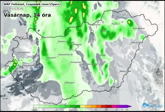 Hidegfront, eső, záporok, zivatarok zárják a hetet