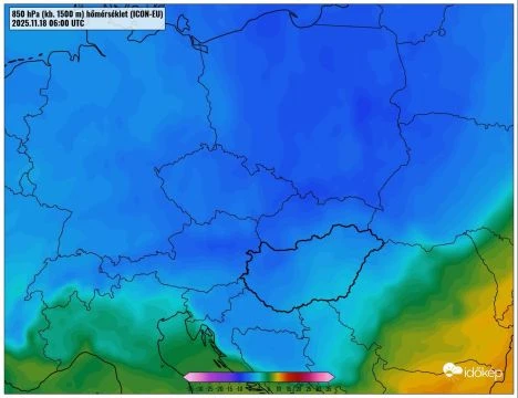 Hidegfront érkezik hétfőn