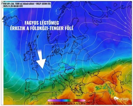 Fagyos levegő zúdul le a mediterrán térségre
