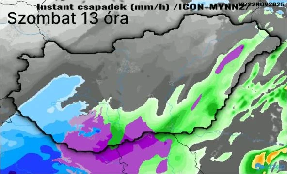 Így terjedhet egyre keletebbre a havazás