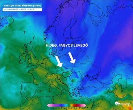 Több hullámban érkezik fagyos levegő vasárnaptól