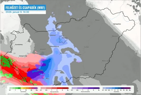 Ónos eső érkezik a Dél-Dunántúlra