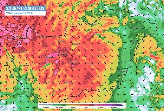Felrősödő északnyugati szél okozhat hófúvást vasárnap