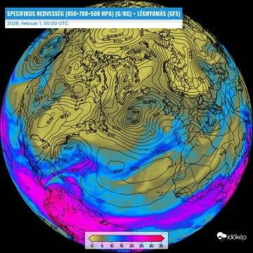 Légköri folyam szállítja a nedvességet Európa felé