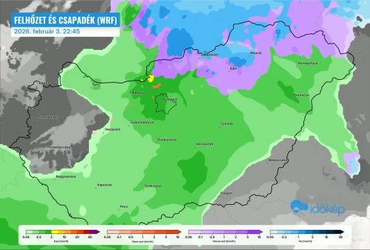 Melegfront hoz havat, havas esőt, ónos esőt és esőt