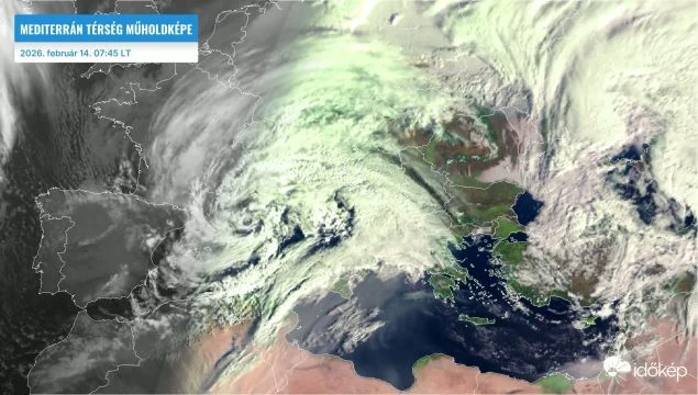 Mediterrán ciklon a Földközi-tenger felett