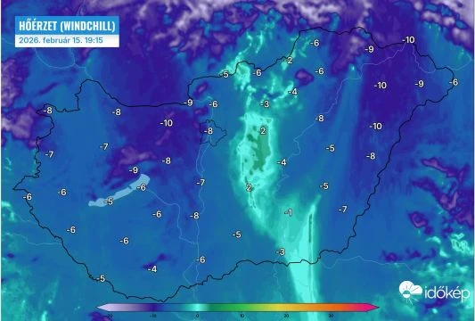 Ilyen hidegnek fogjuk érezni vasárnap a levegőt a szél miatt