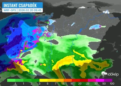 Így érkezik a havazás a WRF számítása alapján